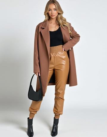 Women's Casual Fashion Leather Pants Street Trend Locomotive Wind European And American Style Autumn Winter Waist 22-25 Years