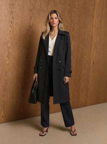 Long Overcoat Windbreaker Autumn Winter Commute Style Women's Long/Extra Long Length Top for Daily Commuting