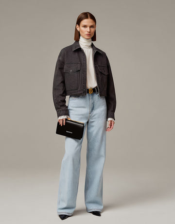 Casual Denim Jacket Autumn Style Women's Fashion Outerwear Casual Loose Fit Classic Blue Denim Coat For Ladies