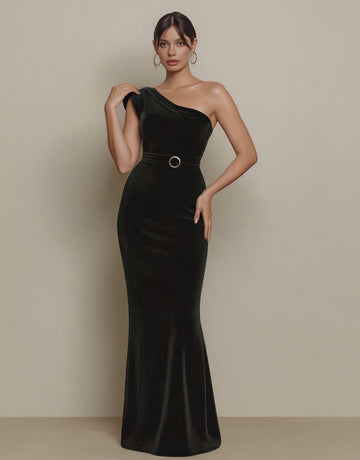 Autumn Tight Fish Tail Dress Casual Style Shoulder Off Sleeveless Medium Length Fashionable Women's Gown