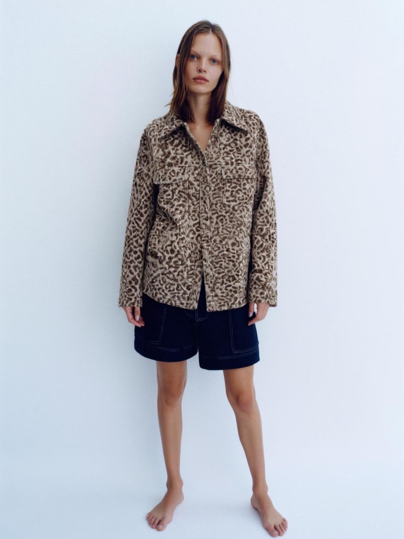 Women's Lightweight Jackets Autumn Winter Leopard Print Long Sleeve Lapel Daily Jackets