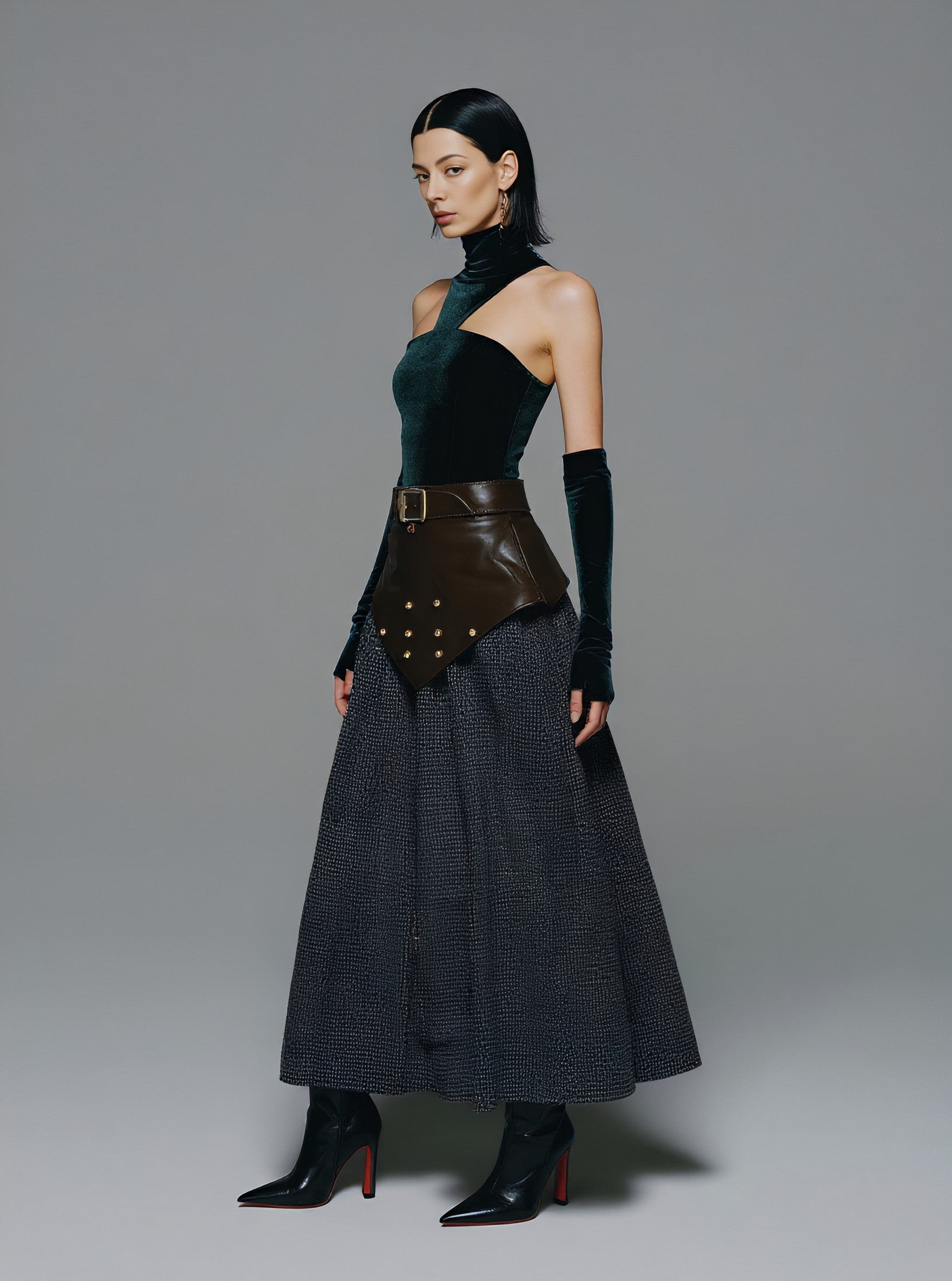 Winter Casual Loose Mid-Length Skirt Regular Waistline A-Line Skirt Women's Fashionable Winter Clothing