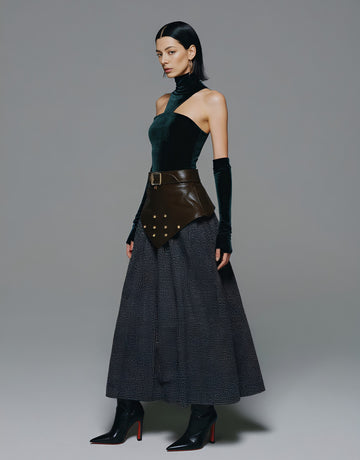 Winter Casual Loose Mid-Length Skirt Regular Waistline A-Line Skirt Women's Fashionable Winter Clothing