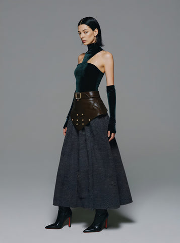 Winter Casual Loose Mid-Length Skirt Regular Waistline A-Line Skirt Women's Fashionable Winter Clothing