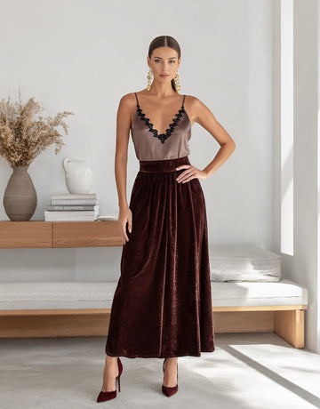 Autumn Casual A-Line Midi Skirt Regular Waistline Comfortable Fit Women's Fashion Outerwear