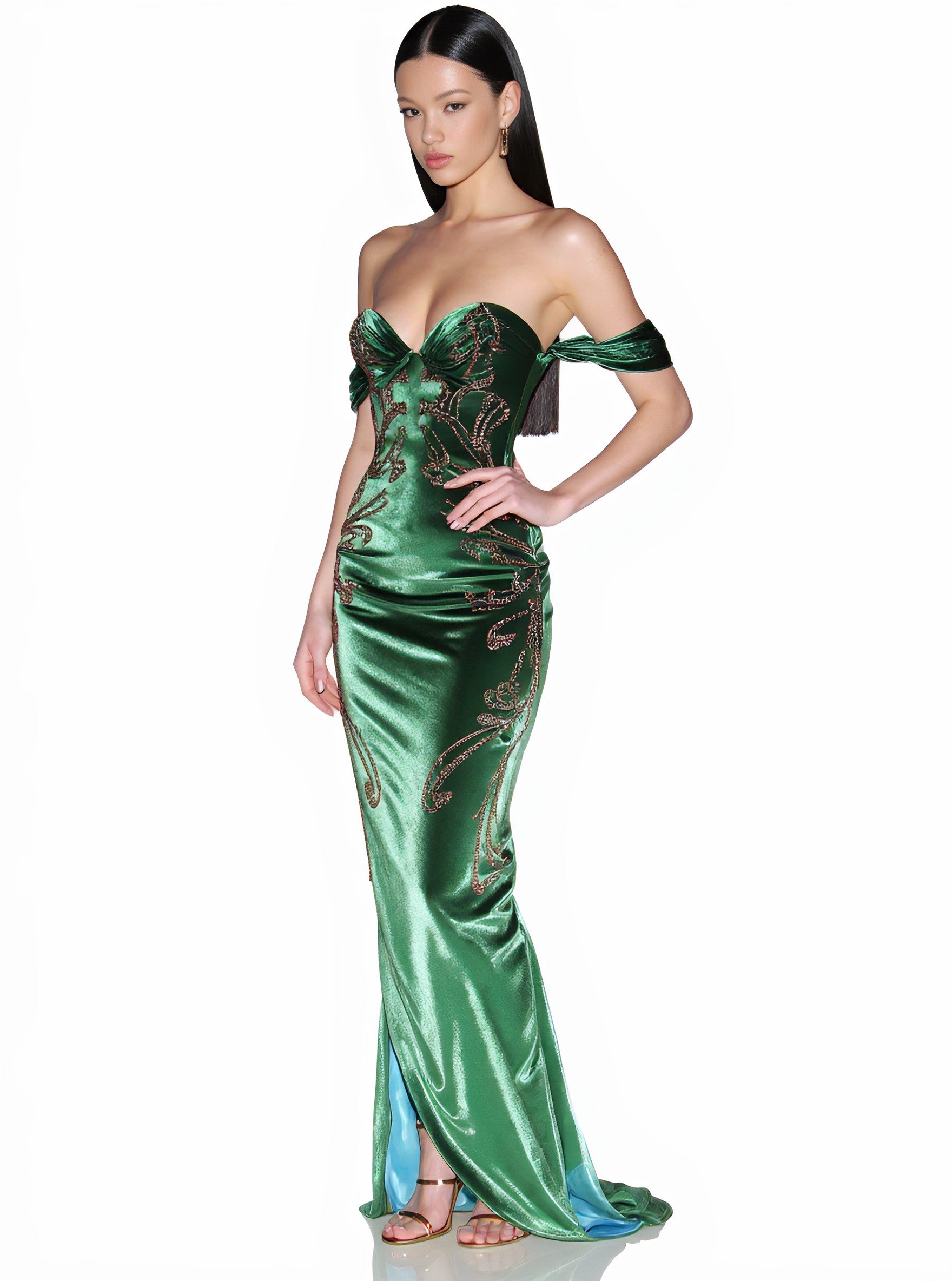 Autumn Winter Casual Dress Mid-Length A-Line Skirt Sweetheart Neck Off Shoulder Fit Type Women's Fashion Clothing