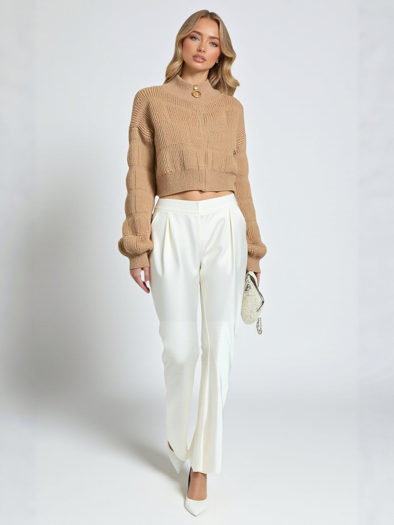 Women's Autumn Fashion Zipper Cardigan Sweater European American Style Profile New