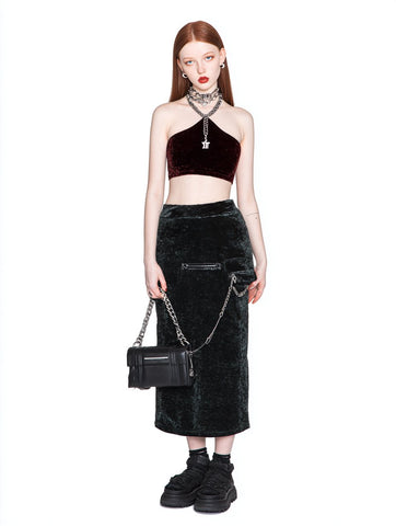 Autumn Strapless Classic Casual Hanging Neck Collar Women's Top Fashionable Elegant Style Regular Length Blouse