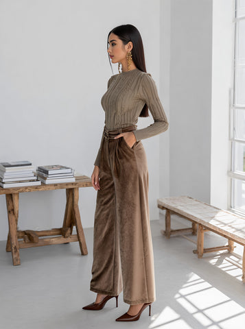 Casual Straight Leg Pants Full Length Fit Mid Waist Autumn Fashion Women's Bottom Wear Comfortable Loose Trousers