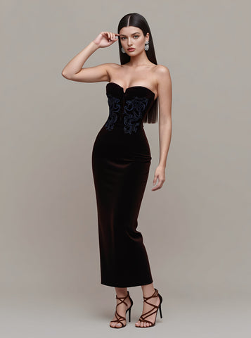 Autumn Casual Fit Mid-Length Sleeveless Pencil Dress Women's Fashion Skirt Style No Collar No Sleeve Comfortable Dress