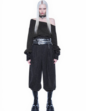 Loose Fit Casual Long Sleeve Sweater Straight Tube Sleeve Asymmetrical Shoulder Collar Regular Length Women's Top