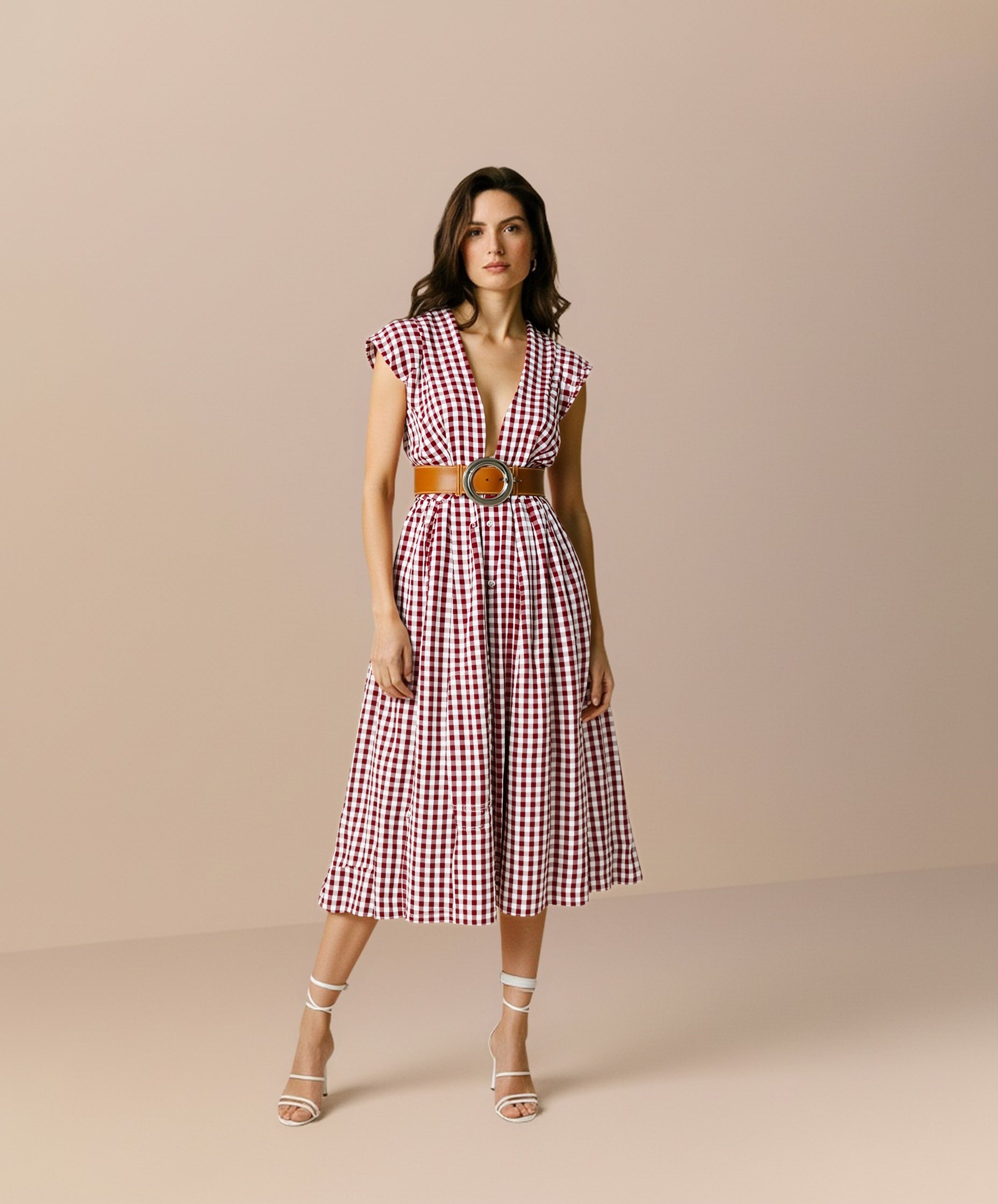 Casual Autumn Winter Dress V-Neck Sleeveless Midi Skirt Style Body-Fitting Women's Clothing Fashionable Trendy Long-Quality