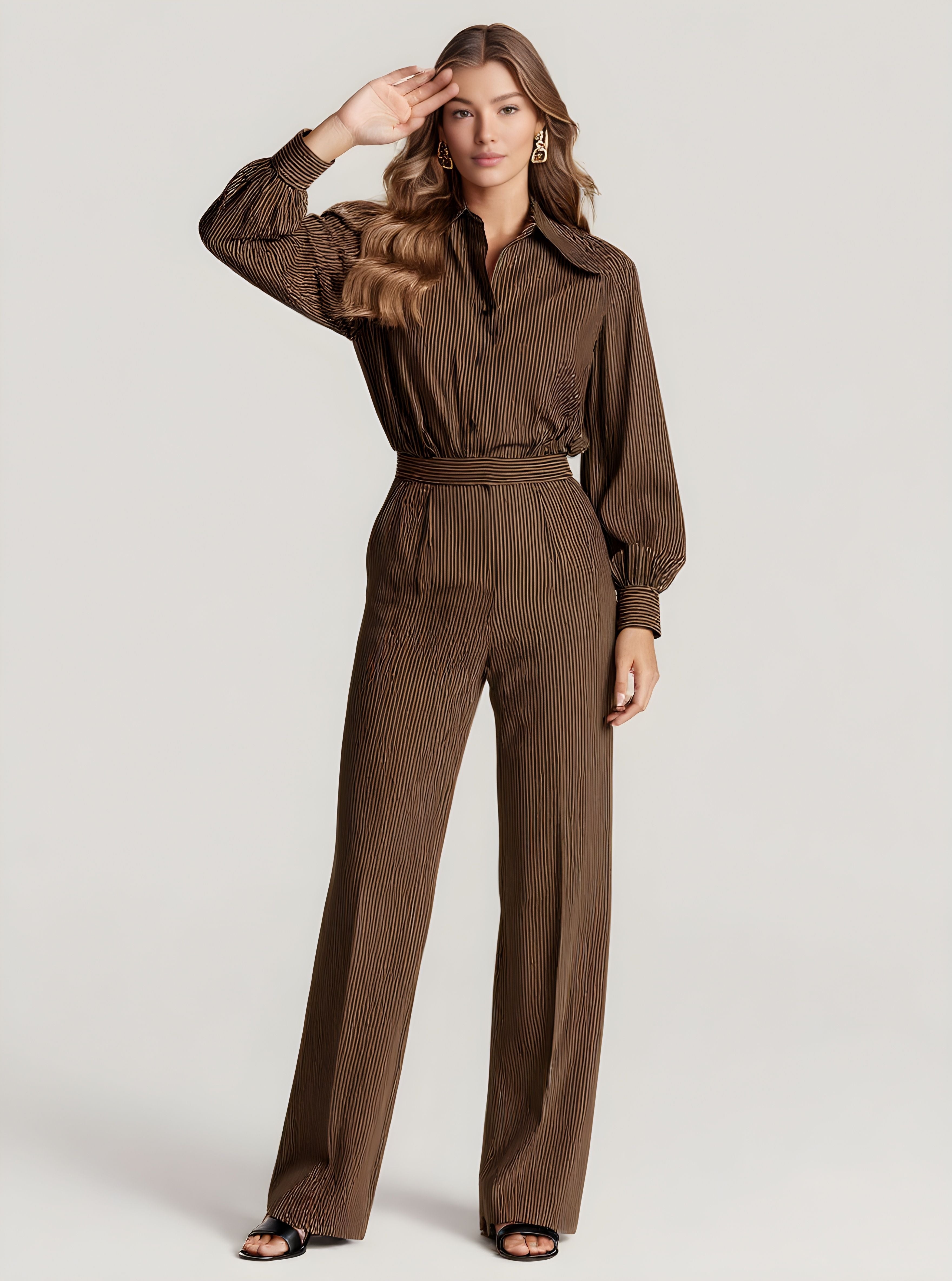 Autumn Pants 2025 Women's Fashion Plain Natural Waist Pockets Full Length Straight Daily Basic Pants