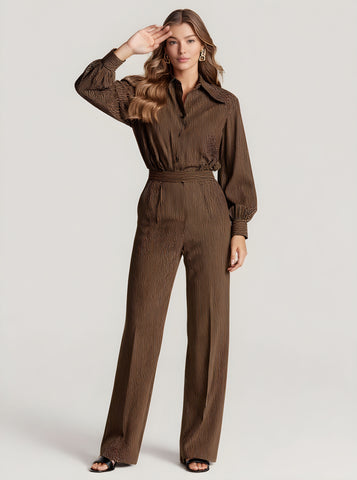 Autumn Pants 2025 Women's Fashion Plain Natural Waist Pockets Full Length Straight Daily Basic Pants