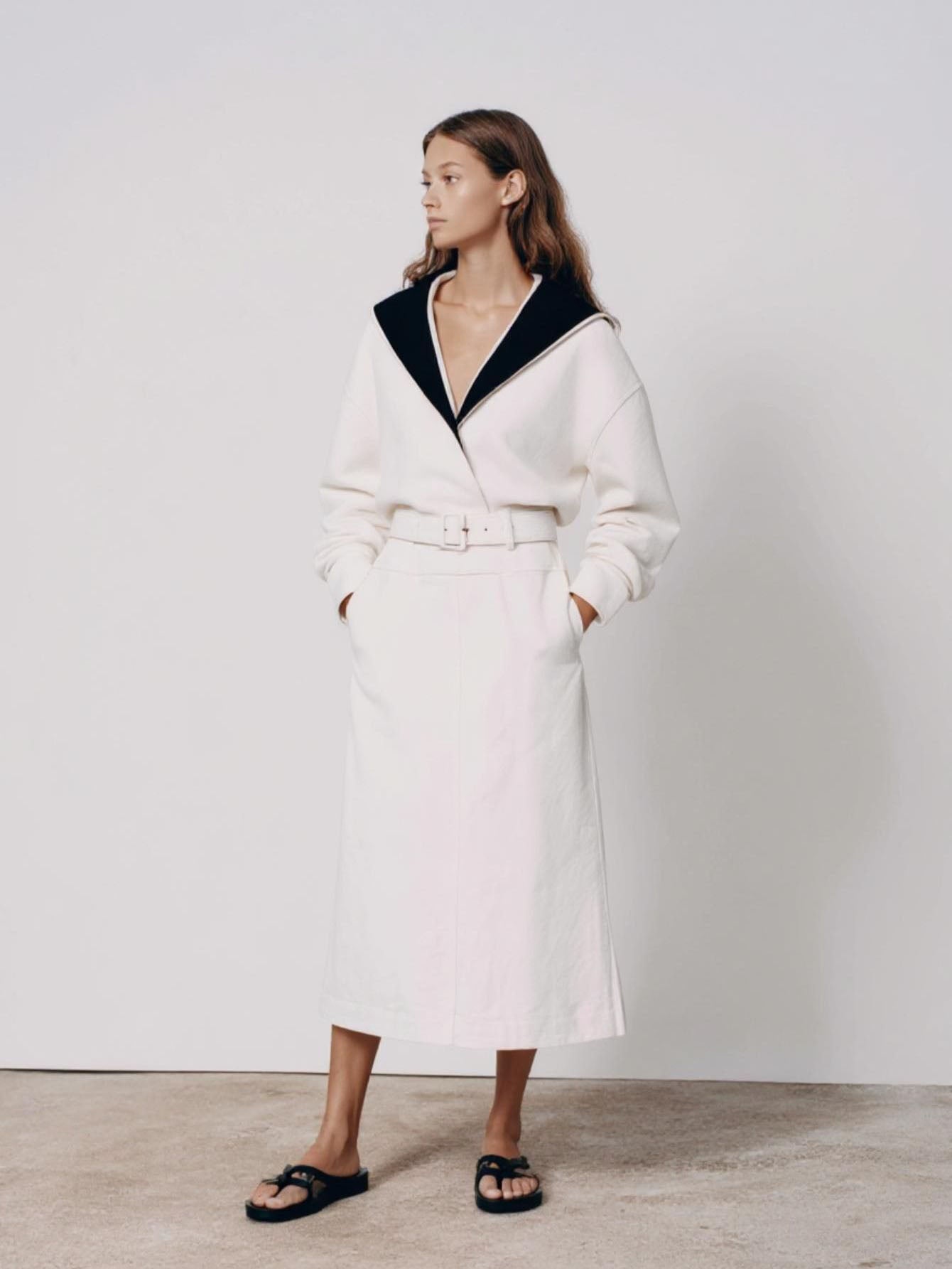 Autumn Pullover 2025 Women's French Contrast Color Long Sleeve Lapel Loose Fit Streetwear Pullover