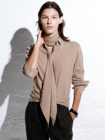 Women's Autumn Winter 2025 Shirts Daily Fashion Plain Long Sleeve Lapel Regular Fit Casual Shirts