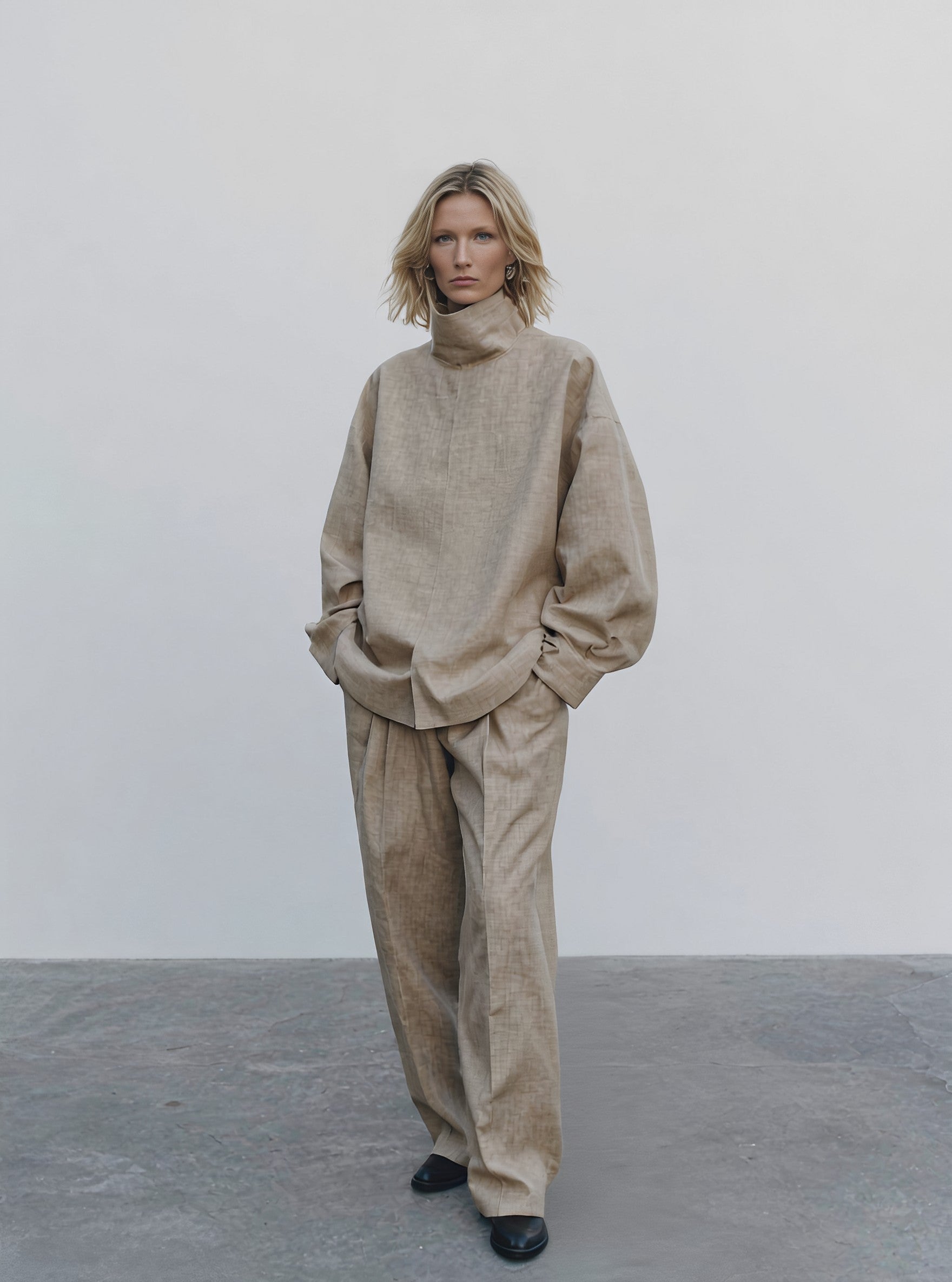 Loose Fit Casual Suit Trousers Autumn Women's Fashion Wide Leg Pants Ensemble Comfortable Workwear Casual Outfits