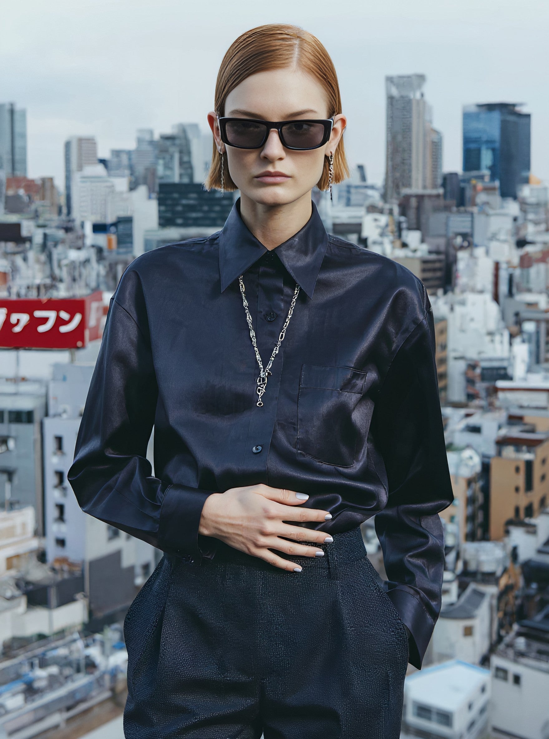 Autumn Shirt Fit Style Casual Collar Stand Up Regular Length Top Women's Fashion Clothing