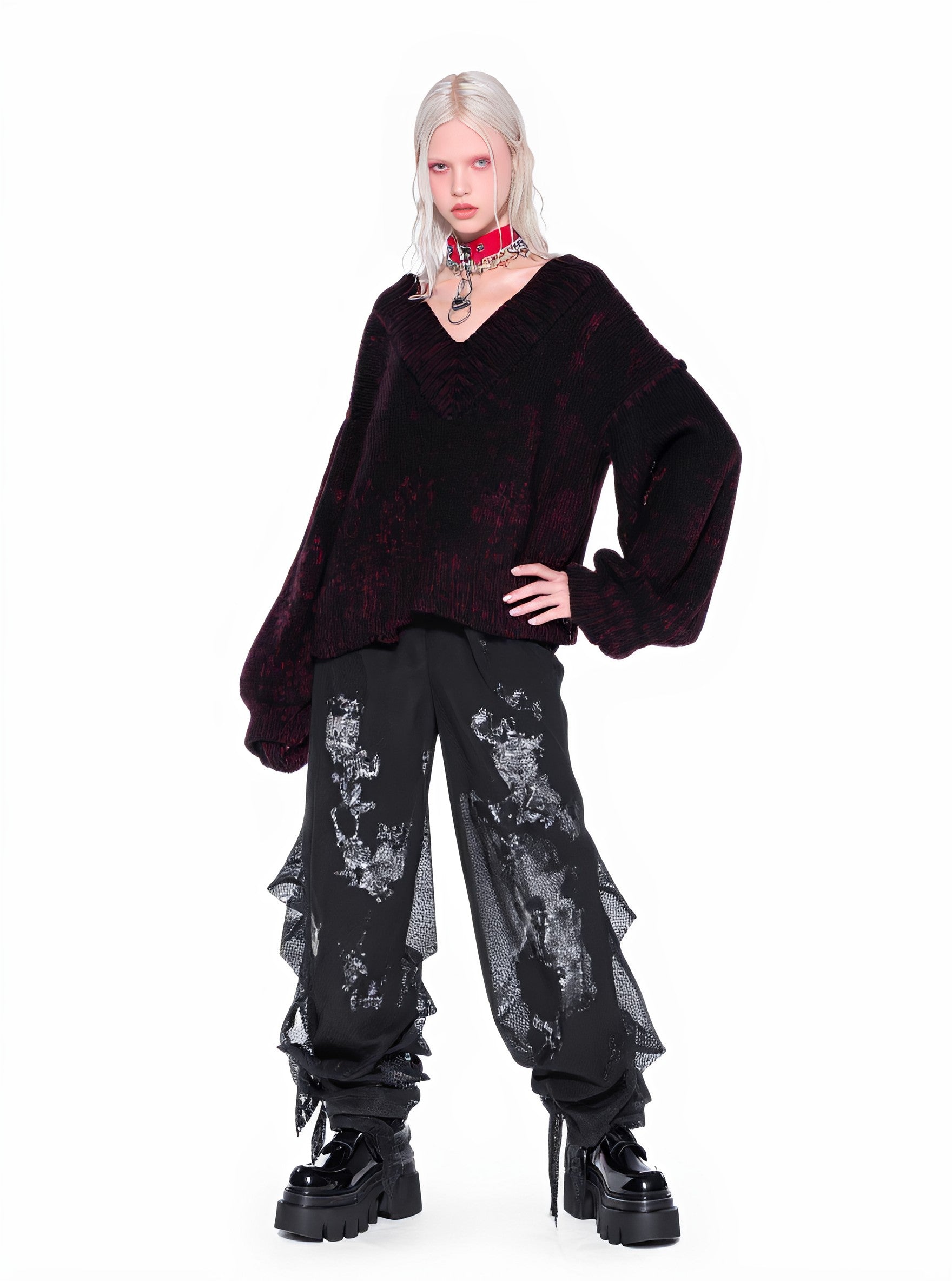 Loose Fit Casual Sweater V-Neck Long Sleeve Straight Sleeve Regular Length Autumn Top Women's Fashion Comfortable Knitwear