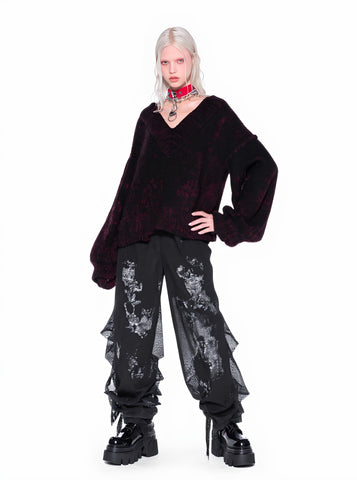 Loose Fit Casual Sweater V-Neck Long Sleeve Straight Sleeve Regular Length Autumn Top Women's Fashion Comfortable Knitwear