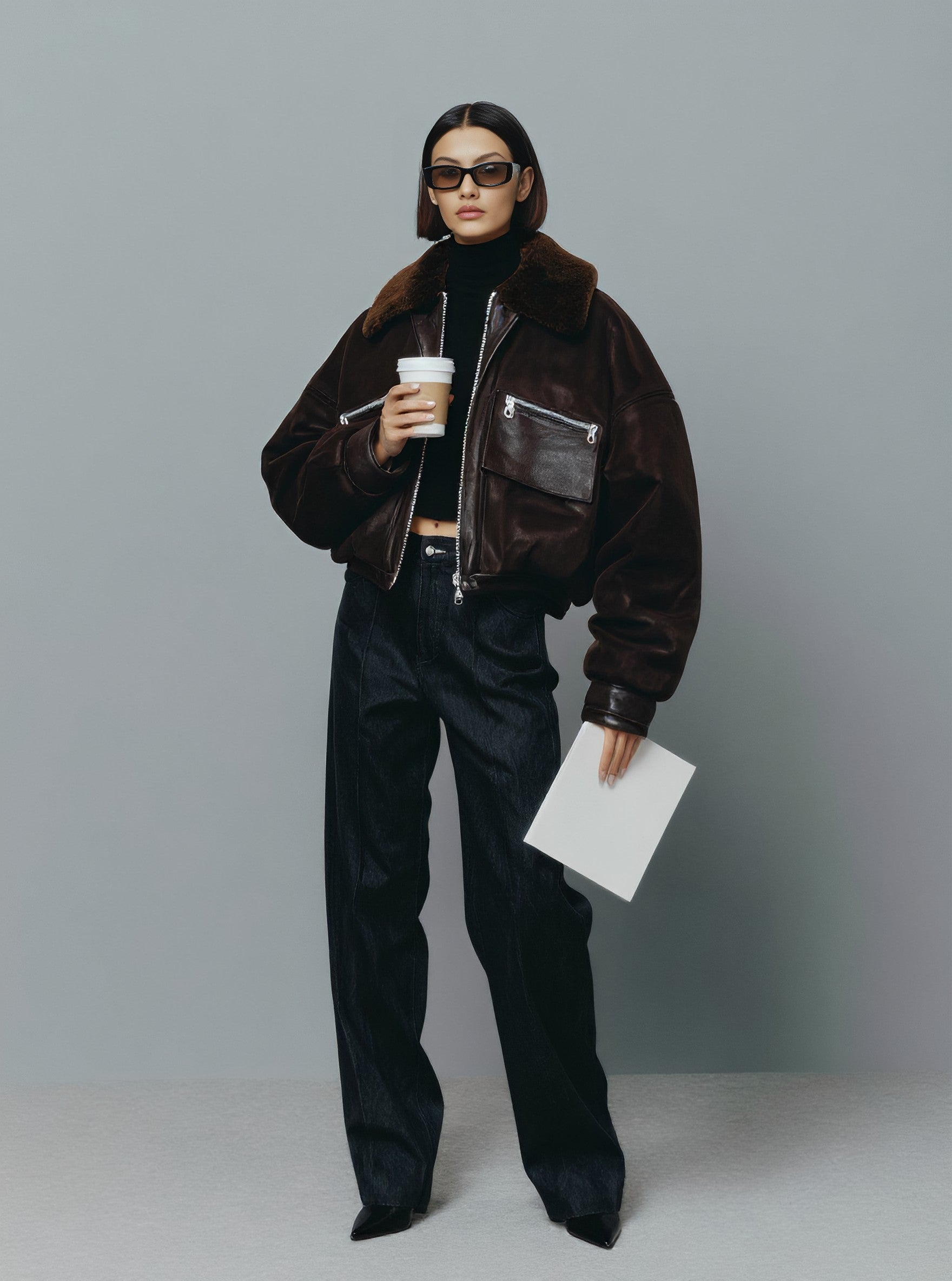 Fur One Women's Casual Style Winter Clothes Integrated Fur Outerwear