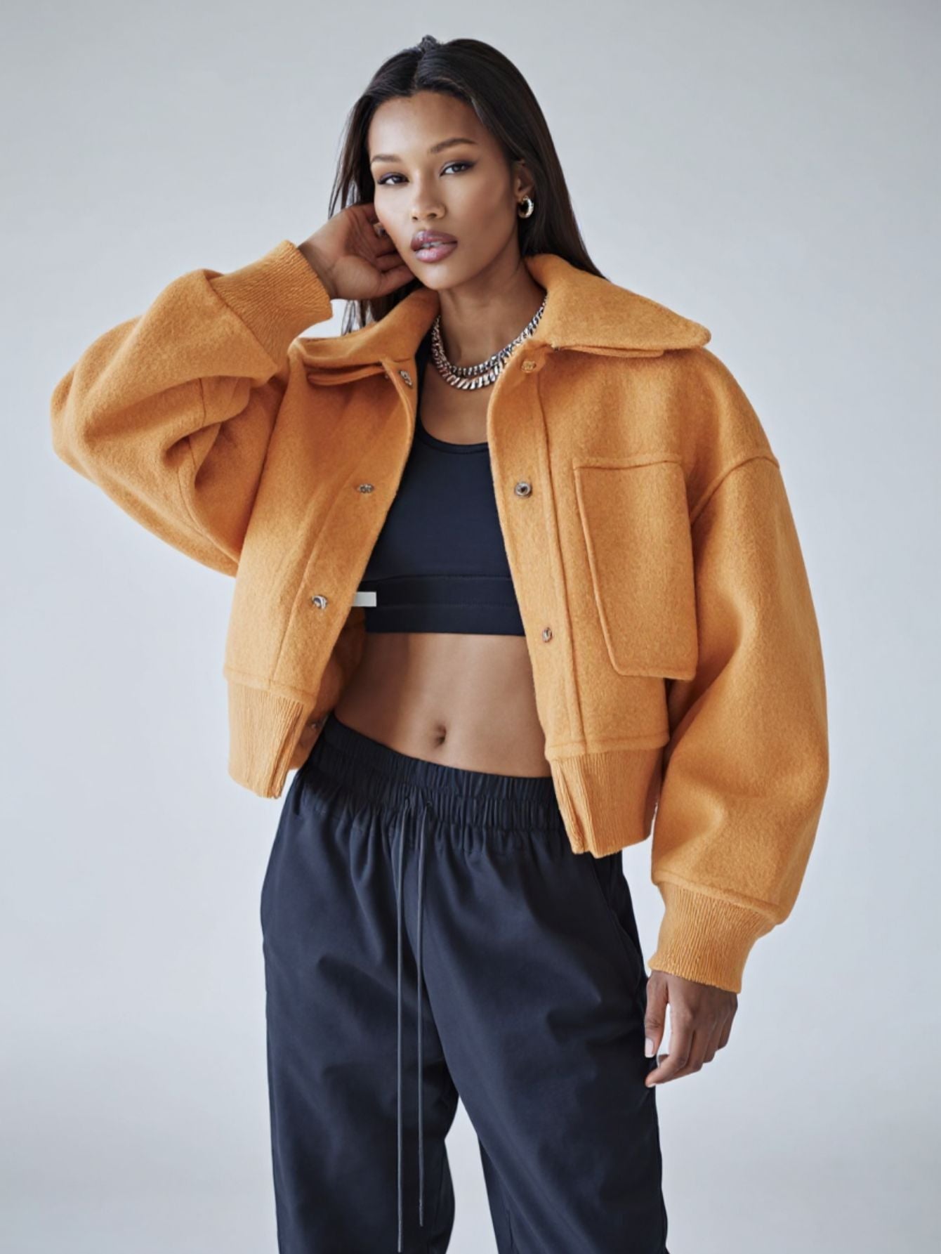 Autumn Jackets 2025 Women's Casual Plain Long Sleeve Lapel Fitting Slim Regular Fit Streetwear Jackets