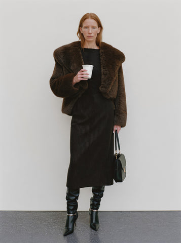 Fur One Women's Casual Style Fur Coat Winter Clothes Integrated Leather And Fur Outerwear