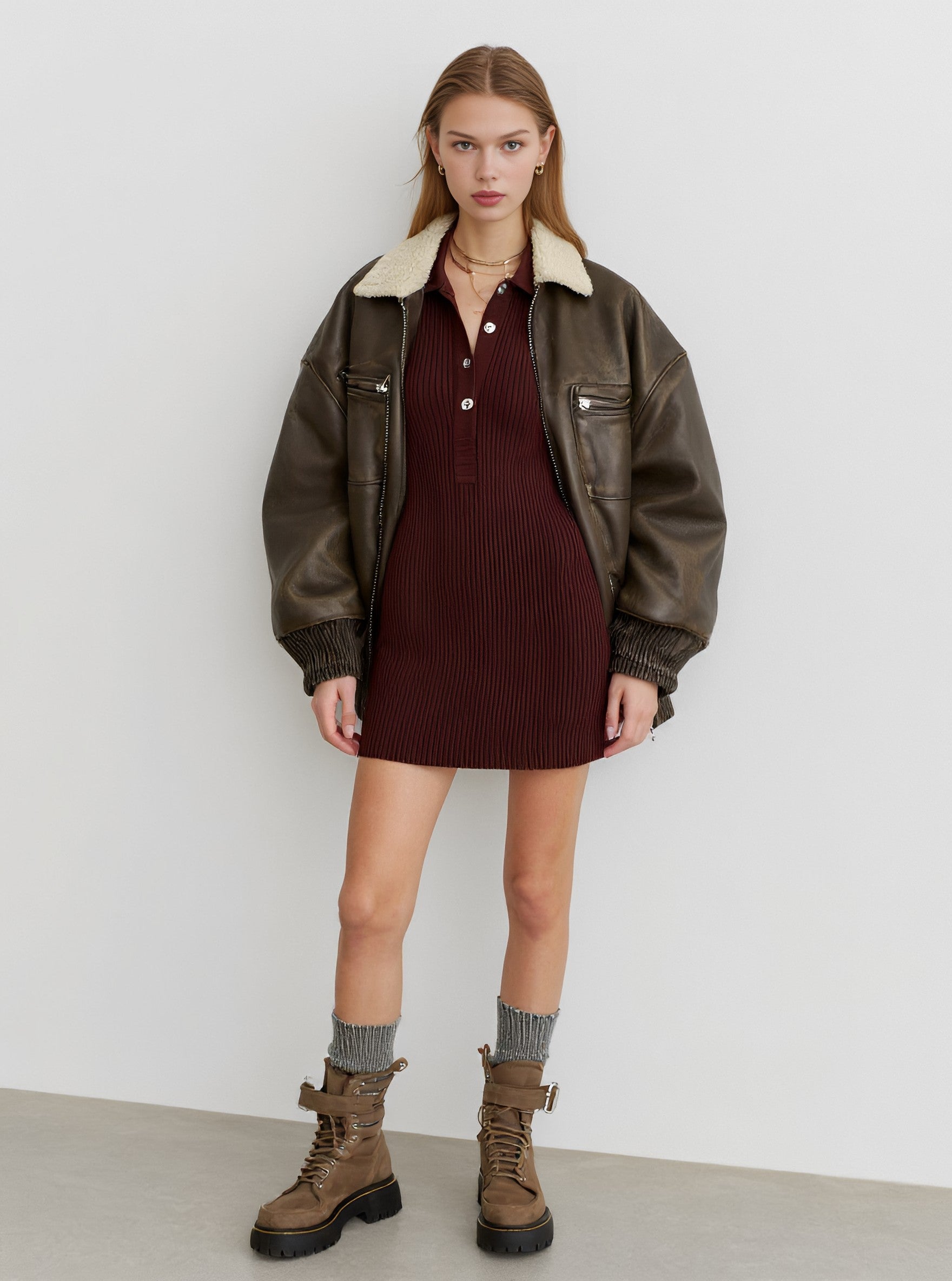 Women's Casual Leather Coat Winter Clothes Stylish Outerwear for Autumn And Winter Seasons