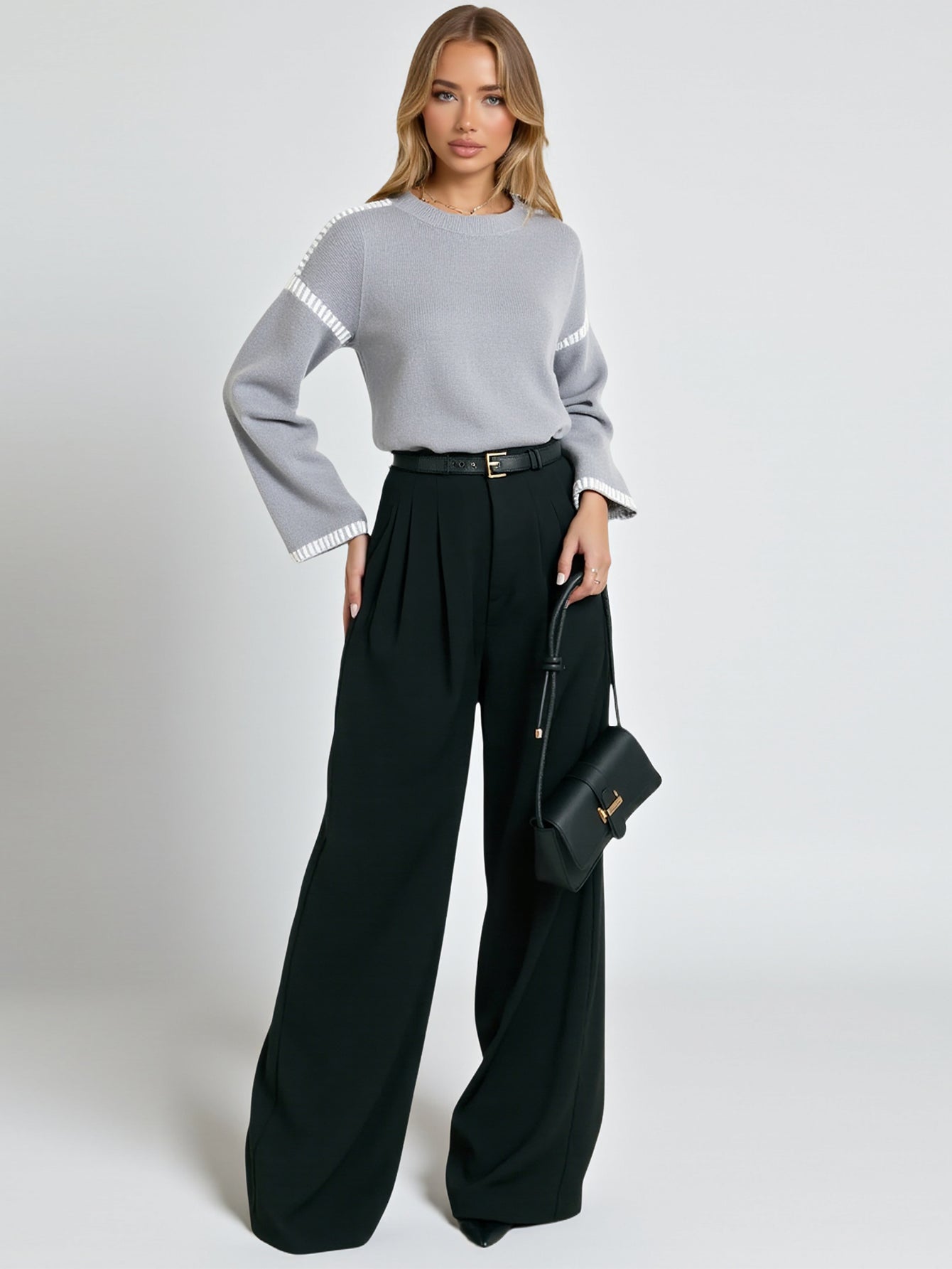 Women's Sweaters Autumn Winter Fashion Comfortable 2025 Stripes Simple Long Sleeve Round Neck Daily Sweaters