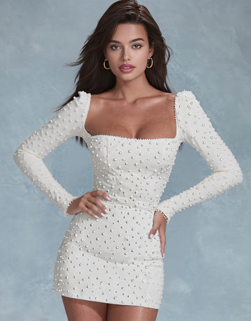 Party Dress Tight Fit Short Skirt Style Square Collar Sleeve Length Straight Autumn Collection Women's Fashion Skirt Dress