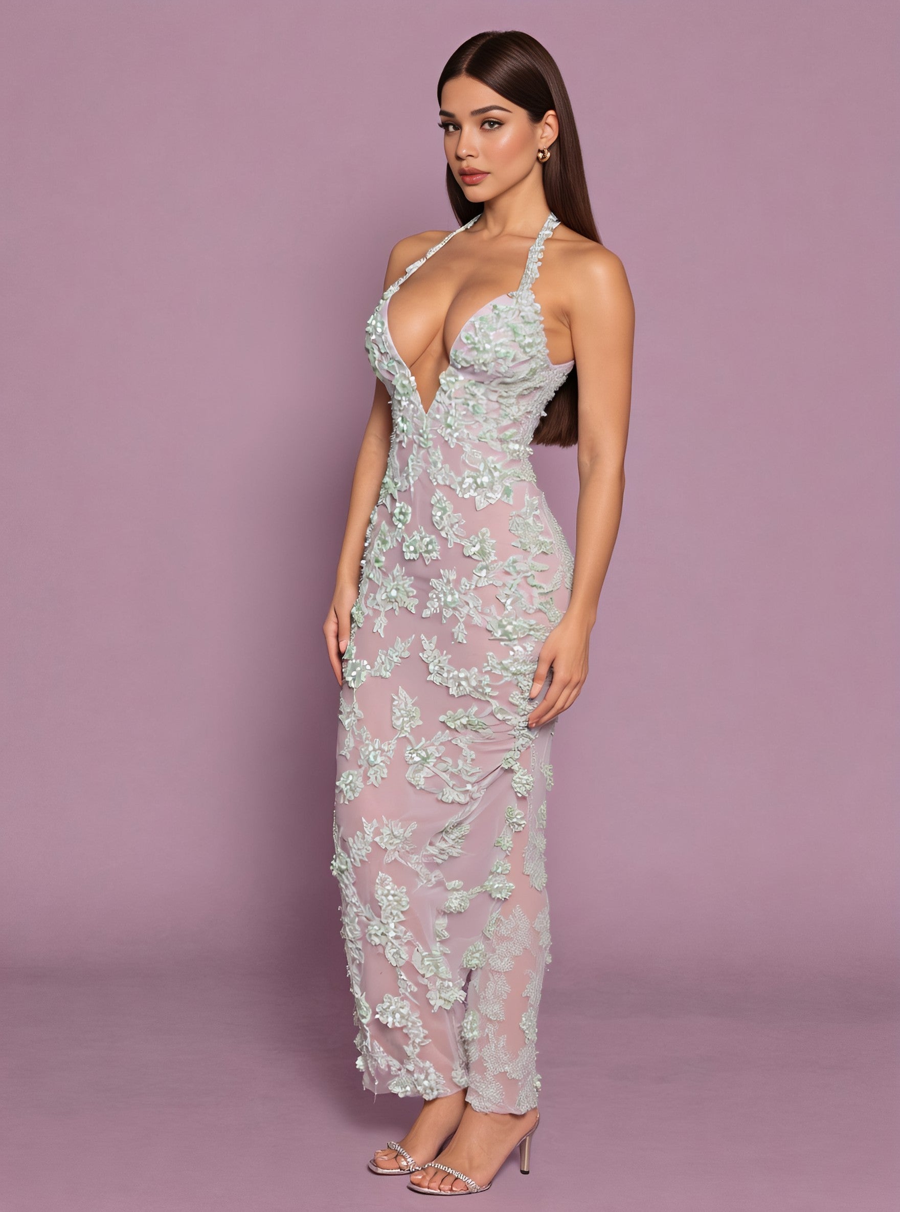 Autumn Floor-Length Tight Sleeveless Party Dress Elegant Silhouette For Women