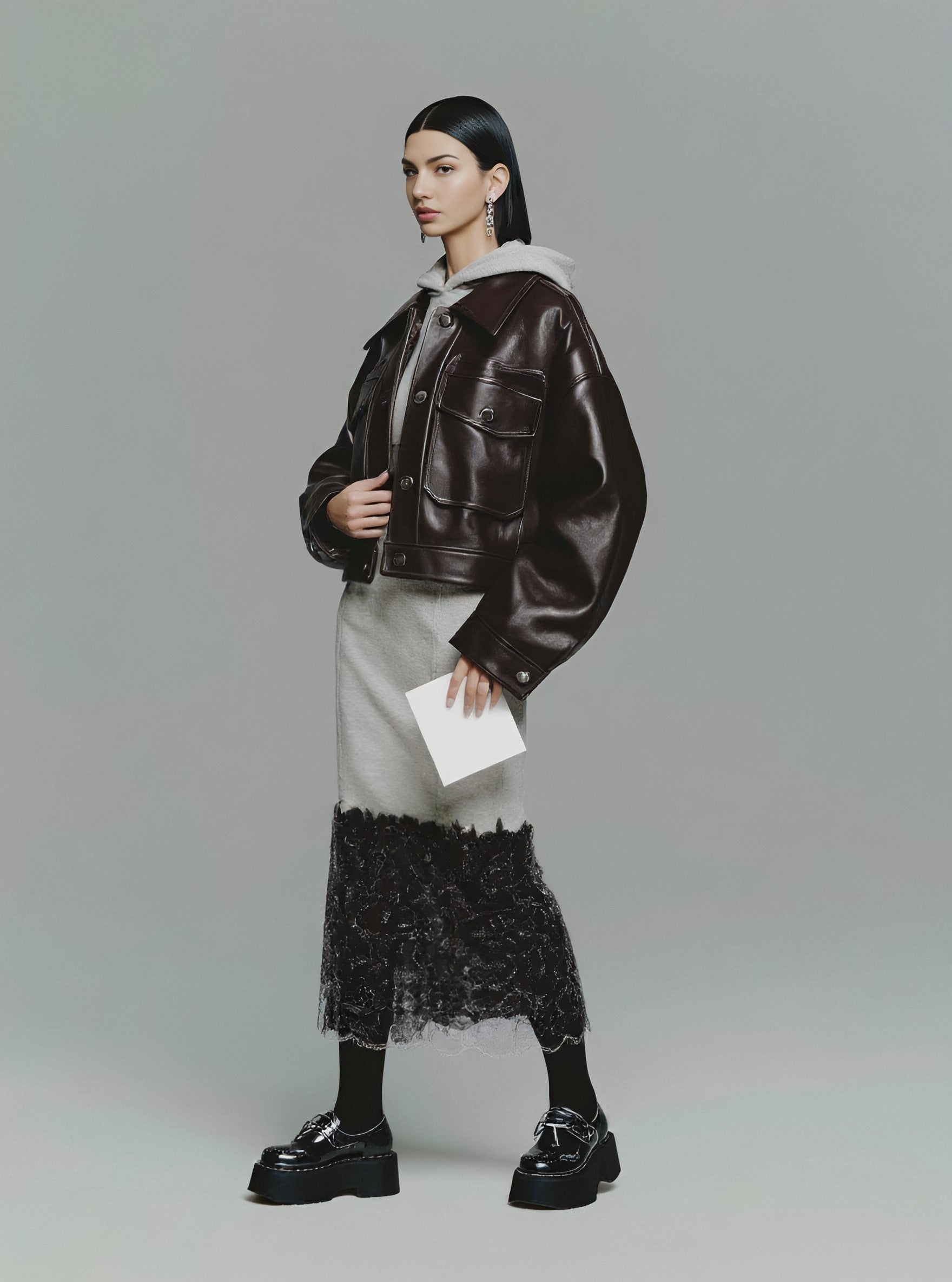 Women's Casual Leather Coat Winter Clothes Stylish Outerwear for Autumn And Winter Seasons