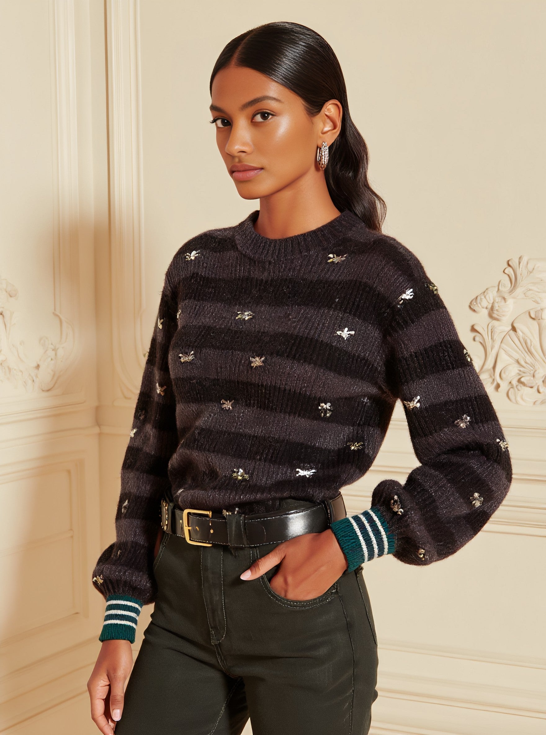 Autumn Sweater Casual Fit Long Sleeve Round Neck Straight Tube Sleeve Regular Length Top Women's Fashion Knitwear