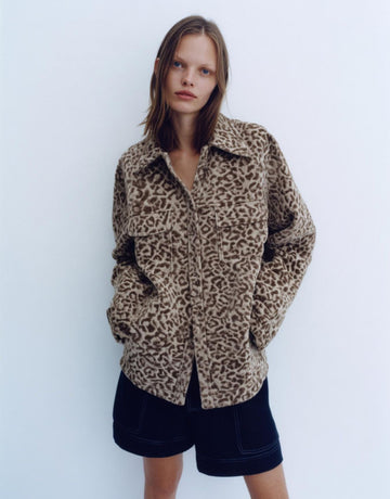 Women's Lightweight Jackets Autumn Winter Leopard Print Long Sleeve Lapel Daily Jackets