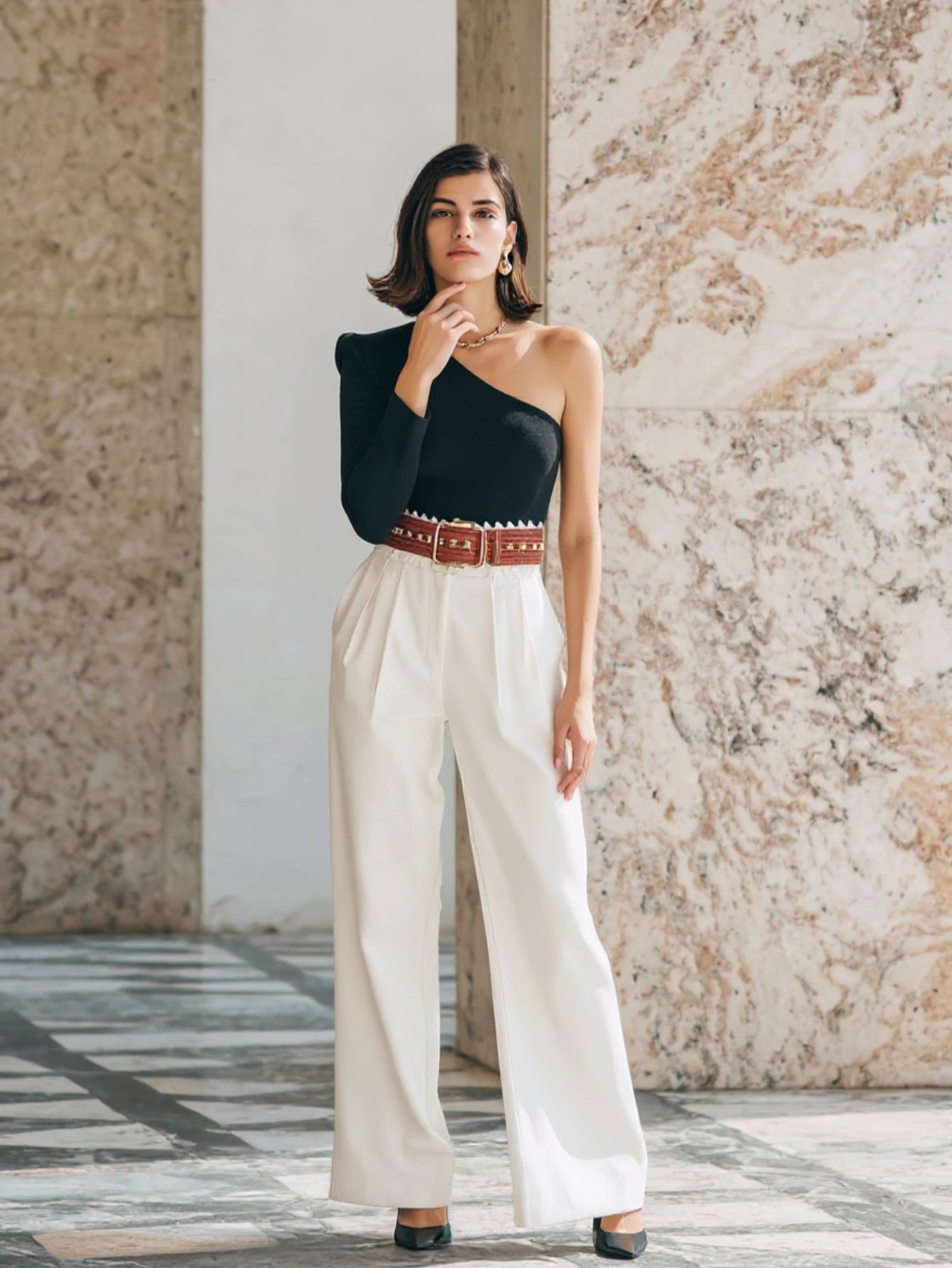 Women's Autumn Pants Basics
Modern High Waist Full Length Straight Casual Pants