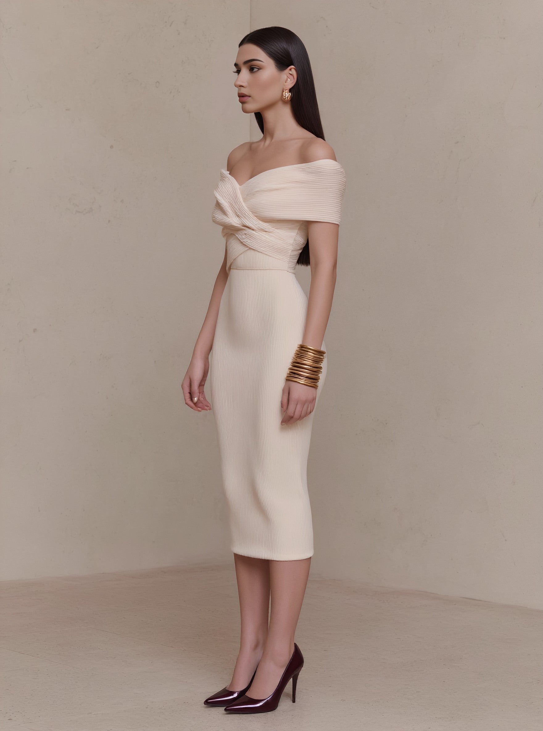 Casual Mid-Length Pencil Dress Tight Fit Sleeveless One-Shoulder Autumn Fashion Women's Clothing Dress