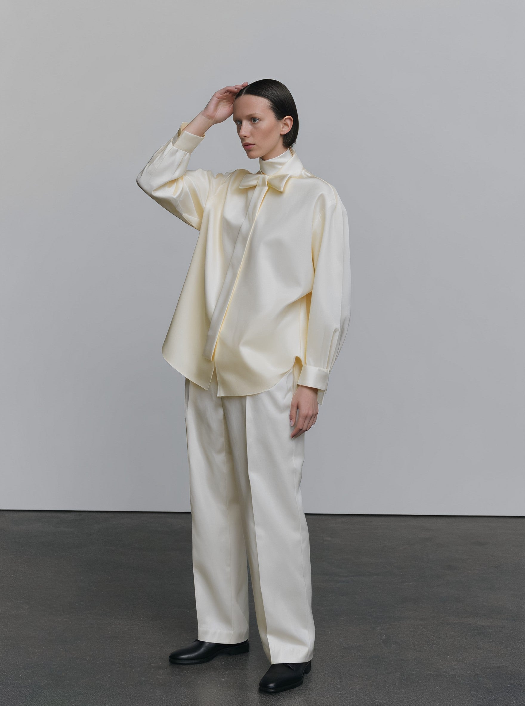 Loose Fit High Collar Casual Shirt Regular Length Women's Top Autumn Fashion Comfortable Breathable Loose Style