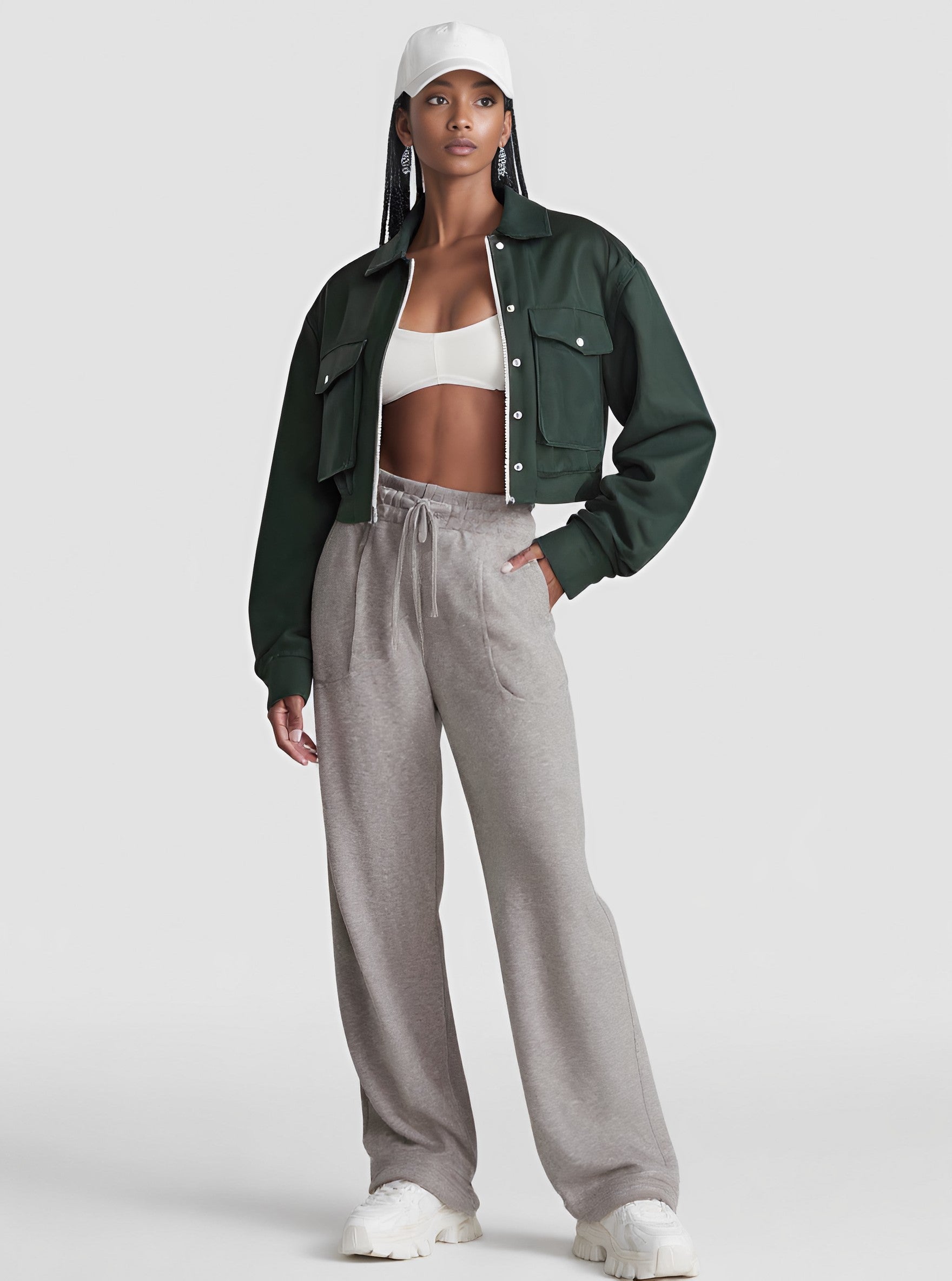 Casual Straight Leg Pants Full Length Fit Mid Waist Autumn Fashion Women's Sportswear Bottoms