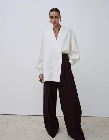 Women's Autumn Winter 2025 Shirts Daily Fashion Plain Long Sleeve V-Neck Regular Fit Shirts