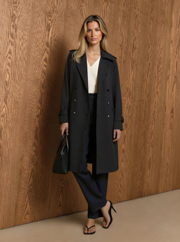 Long Overcoat Windbreaker Autumn Winter Commute Style Women's Long/Extra Long Length Top for Daily Commuting