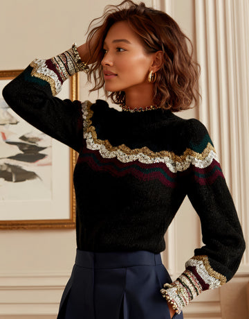 Autumn Sweater Long Sleeve Round Neck Casual Fit Straight Sleeve Length Regular Women's Top Fashion Style Comfortable Knitwear