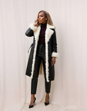 Women's Casual Leather Coat Autumn Winter Fashion Outerwear Stylish Windbreaker