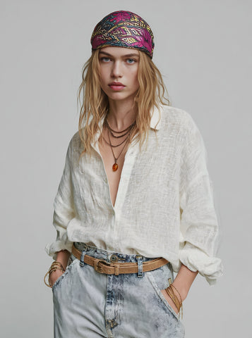 Loose Fit Casual Shirt Collar Shirt Autumn Women's Fashion Comfortable Regular Length Top