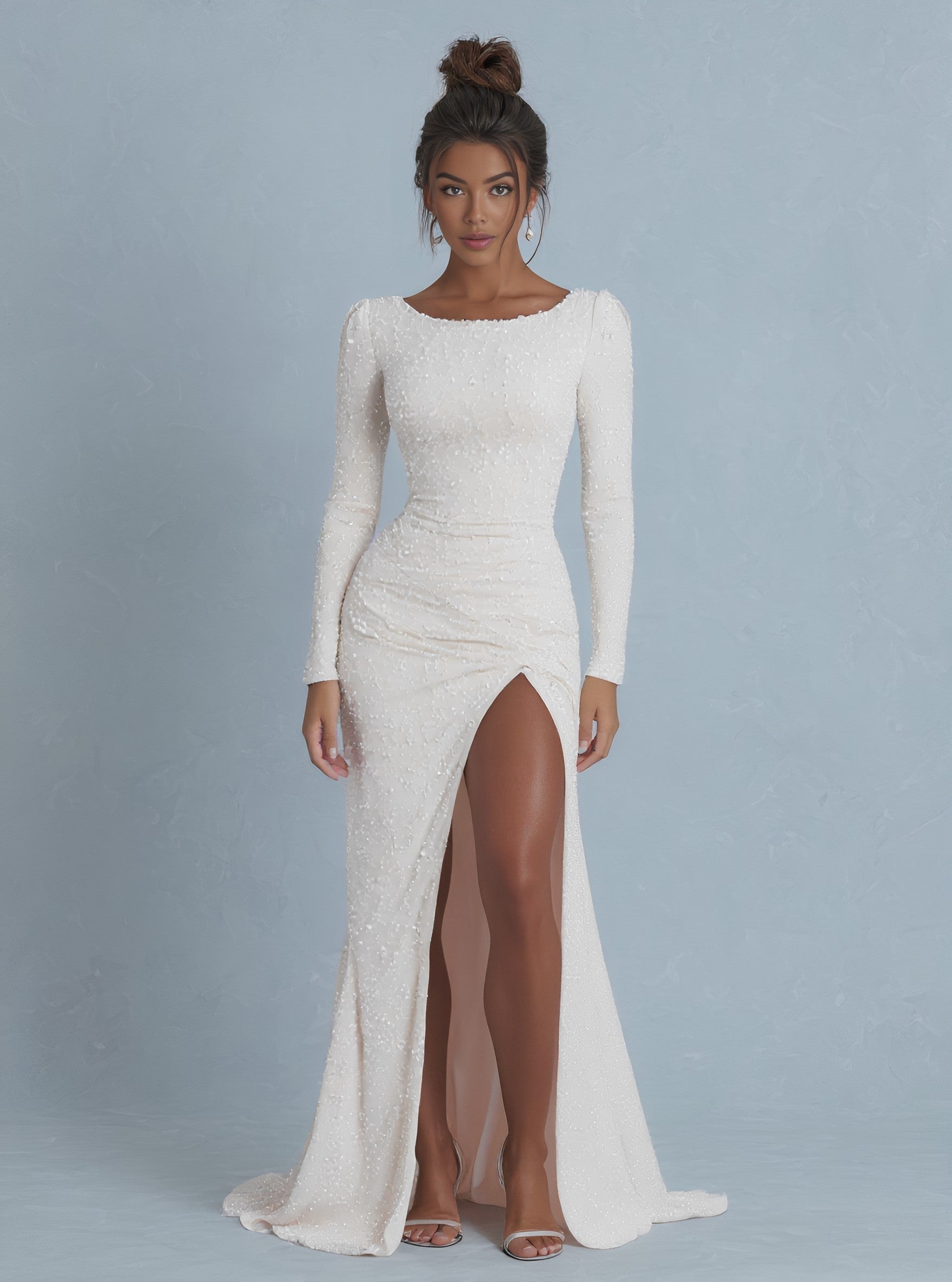 Autumn Tight Fit Dress One Shoulder Straight Sleeve Floor Length Party Skirt Style A-Line Elegant Women's Clothing