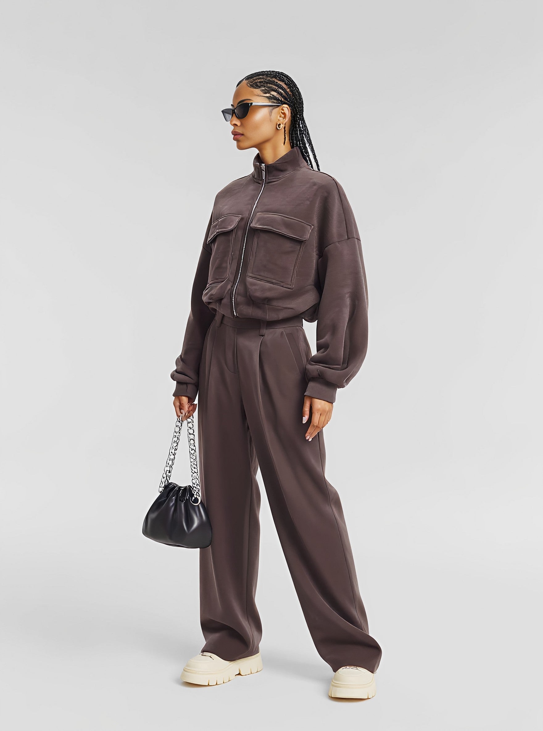 Autumn Winter Casual Fit Suit Trousers Women's Fashion Ensemble Long Pants Set Comfortable Style For Business And Leisure