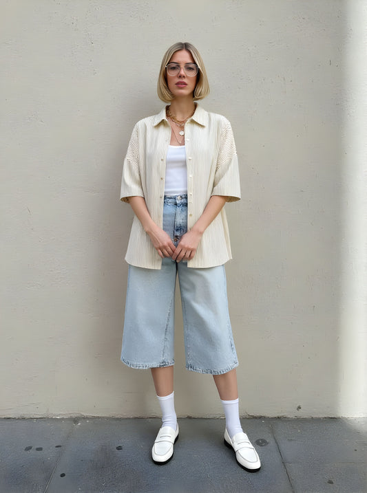 Loose Fit Casual Shirt Autumn Winter Clothes Long Style Turn-down Collar Female Top Fashion Outerwear