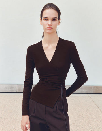 Autumn T-Shirts 2025 Women's Comfortable Plain Long Sleeve V-Neck Skinny Fit Daily Basic T-Shirts