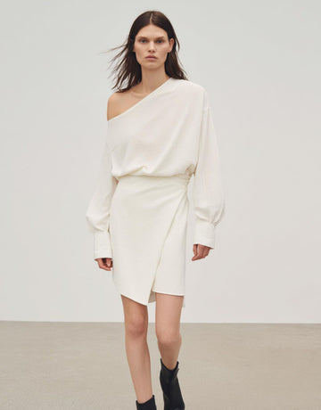 Autumn Dresses 2025 Women's Elegant Sexy Plain Long Sleeve One-Shoulder A-Line Mini Dating Dresses