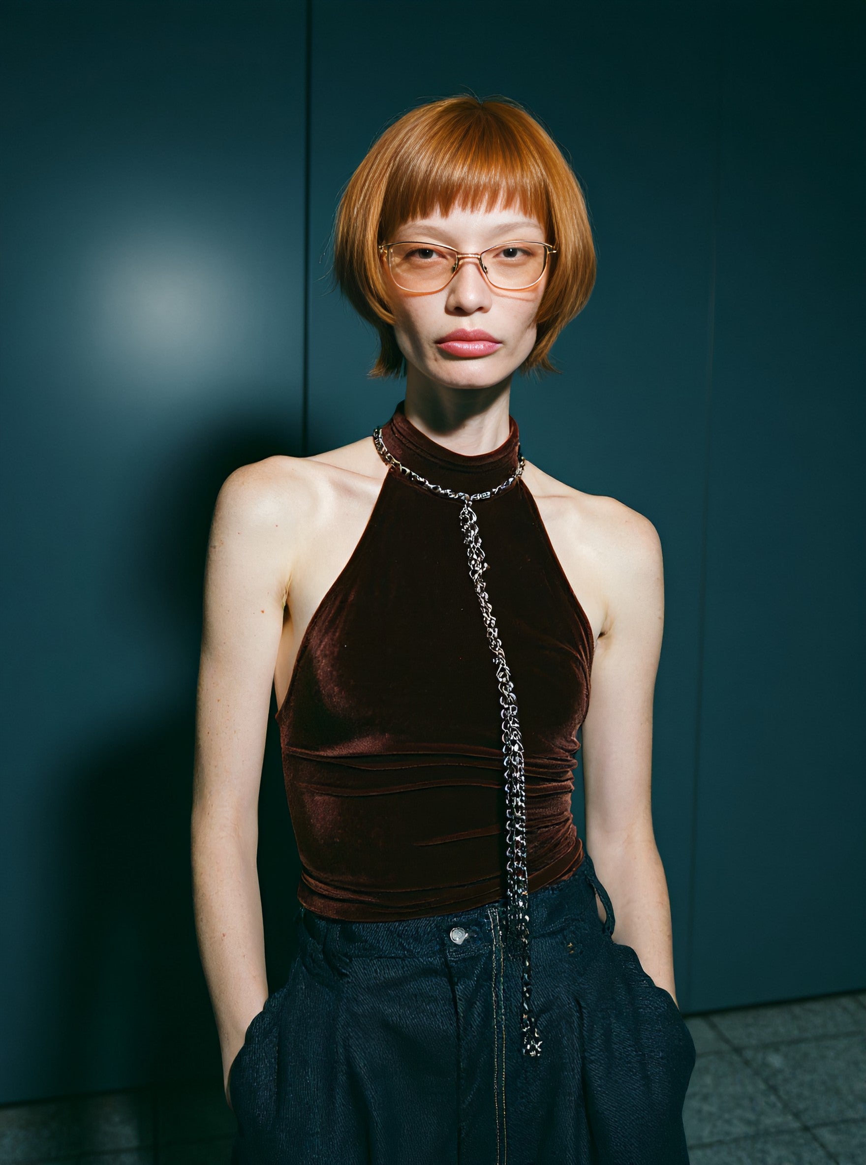 Casual Neck Hanging Sling Top Women's Fashion Autumn Clothing Regular Length Top Trendy Streetwear Style