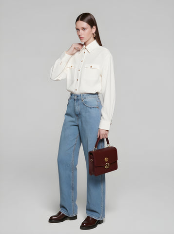 Women's Shirts Autumn Winter 2025 Elegant Buttoned Plain Long Sleeve Turn-down Collar Casual Shirts